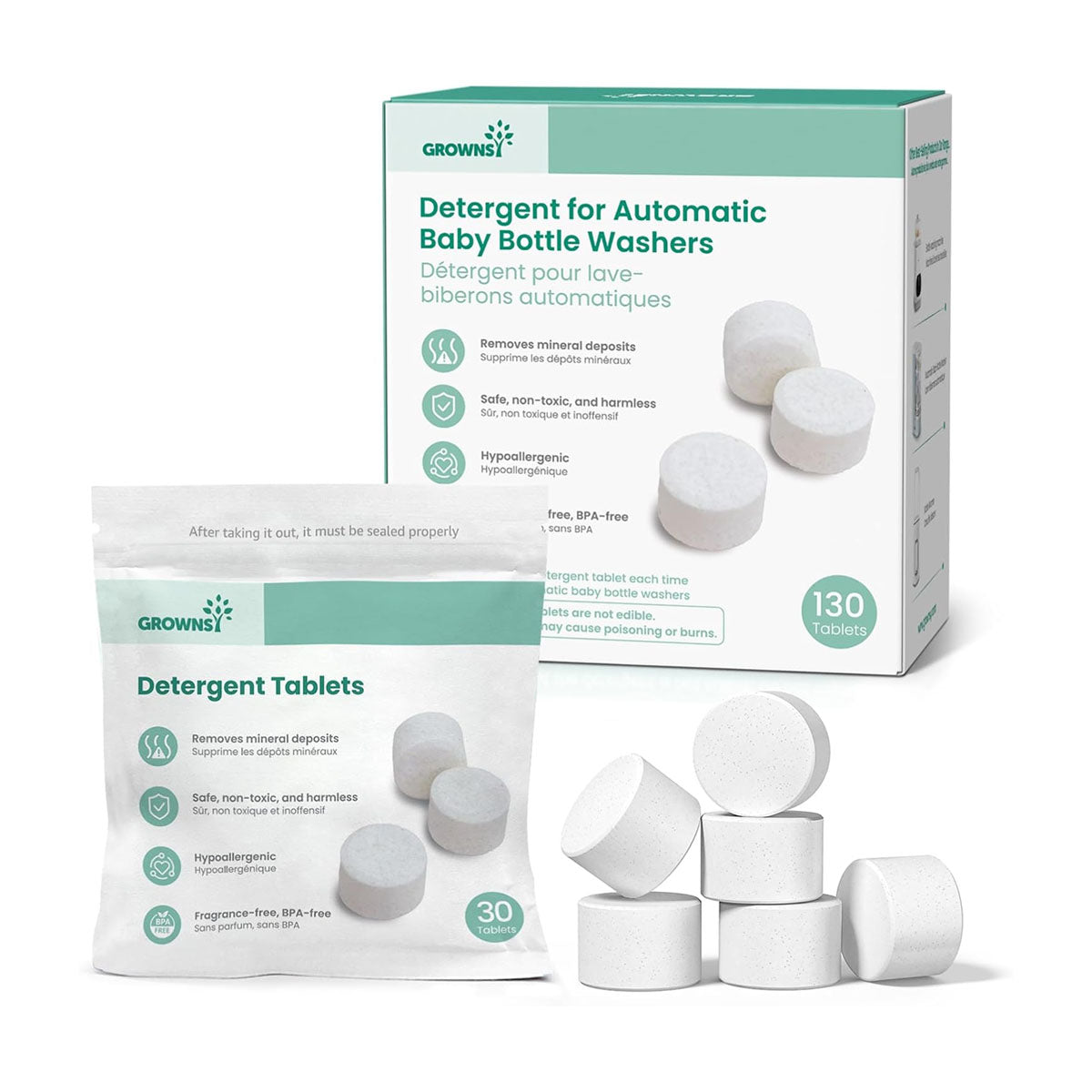 Grownsy Washing Tablets Compatible With All Brands Baby Bottle Washers